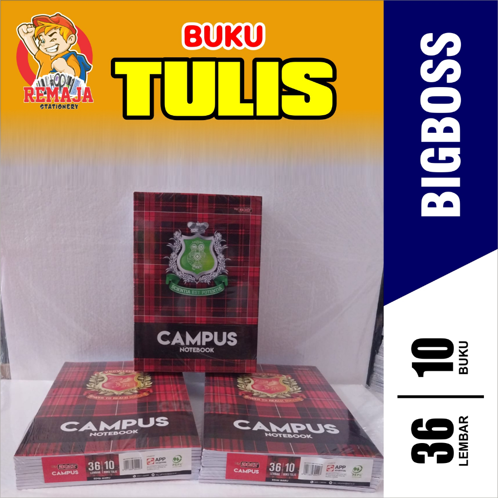 

Buku Tulis BIG BOSS 36 per pack isi 10 BUKU