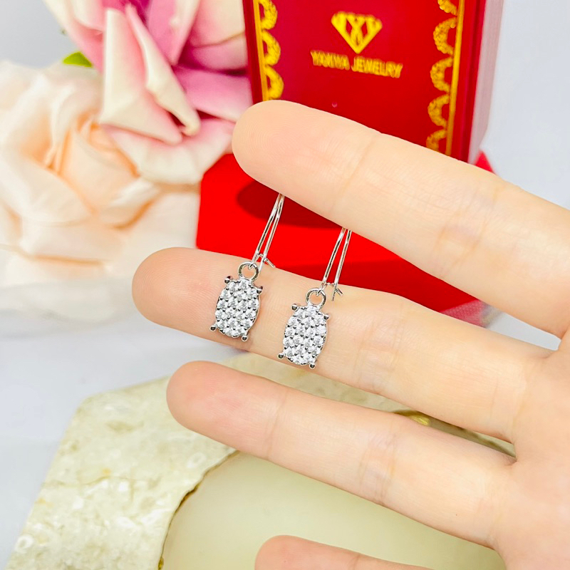 Anting desi putih mata oval yaxiya