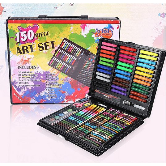TERBARU Set Krayon Anak 150pcs Perlengkapan Menggambar Krayon Pensil Warna Anak Crayon Alat Melukis
