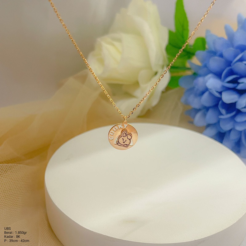 Perhiasan Kalung Anak Emas Rantai BTS BT21 UBS 8k / 375 dan 6k / 300