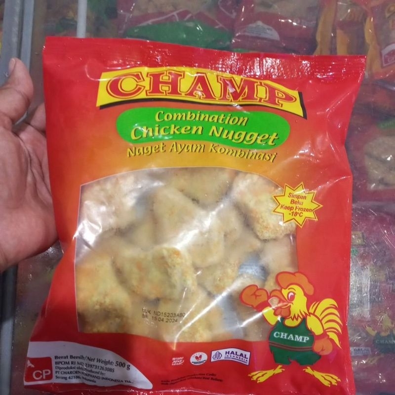 

nugget champ ayam dari 500 gr dan 1kg