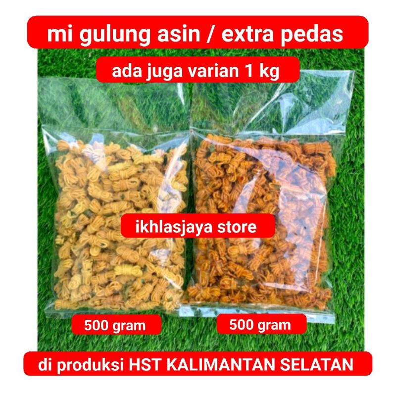 

COD 125 gram mie gulung asin/ pedas daun jeruk HST KALSEL