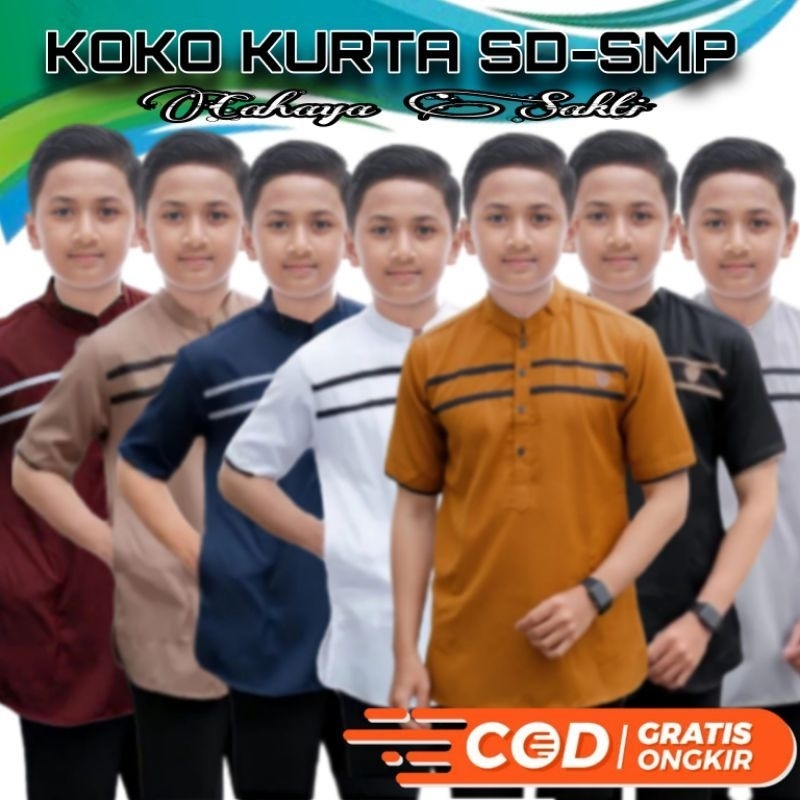 Baju Koko anak laki laki SD SMP lengan pendek