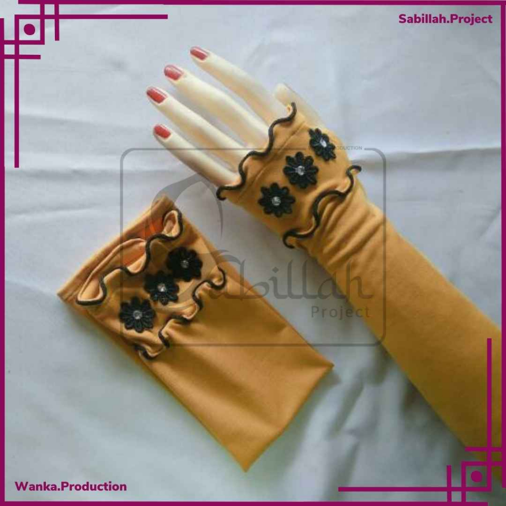 handsock jempol curly flower hitam