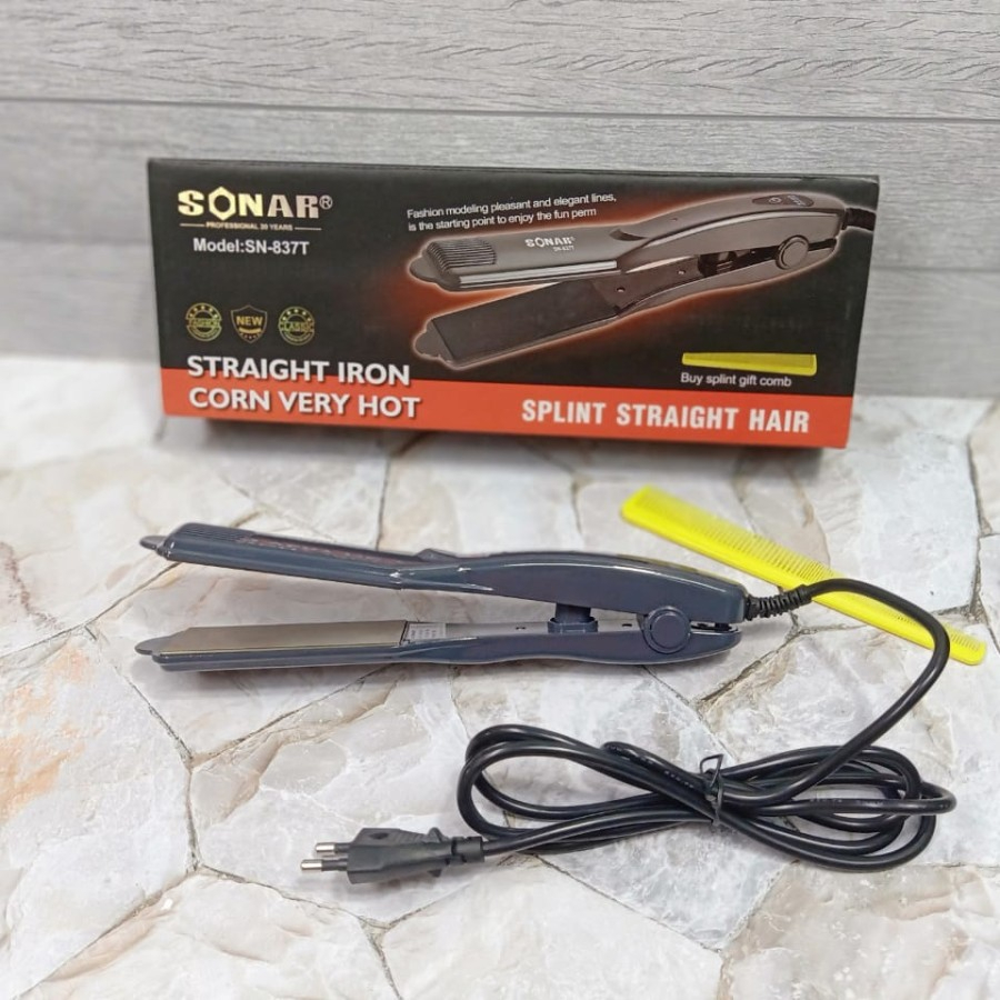 COD Alat Catokan Rambut Sonar SN 837 Original Flat Lebar fungsi 2in1 Pelurus Catok Rambut Sonar SN-8