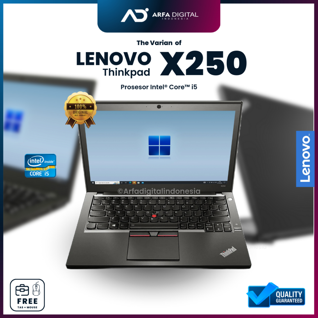 Laptop Lenovo Thinkpad X250 Core I5 Gen 5 SSD 256GB RAM 8GB Second Bergaransi