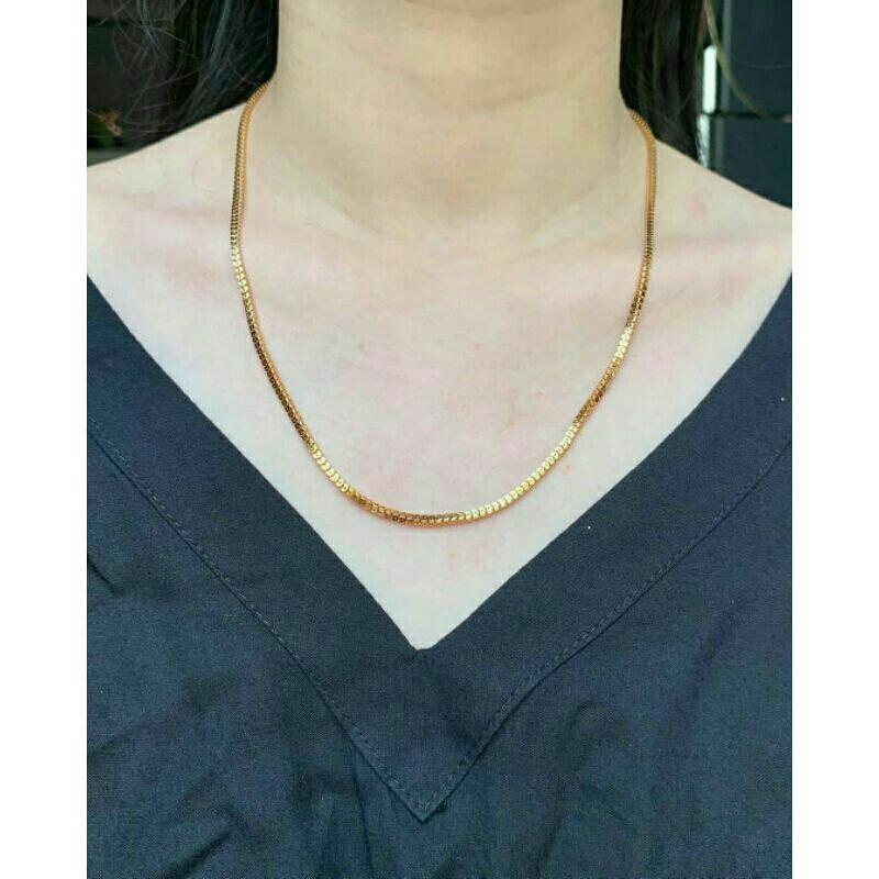 Kalung Melano / rantai Milano / kalung wanita / kalung pria titanium anti karat lapis emas