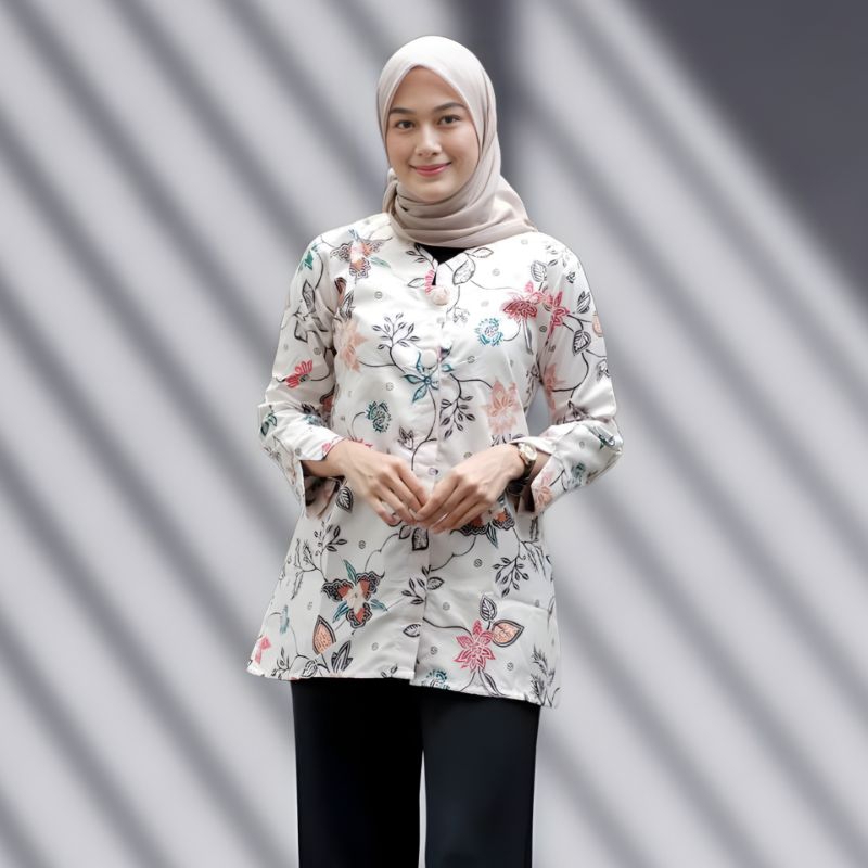 BAJU BATIK WANITA MODERN MONALISA GENES M,L,XL asli PEKALONGAN