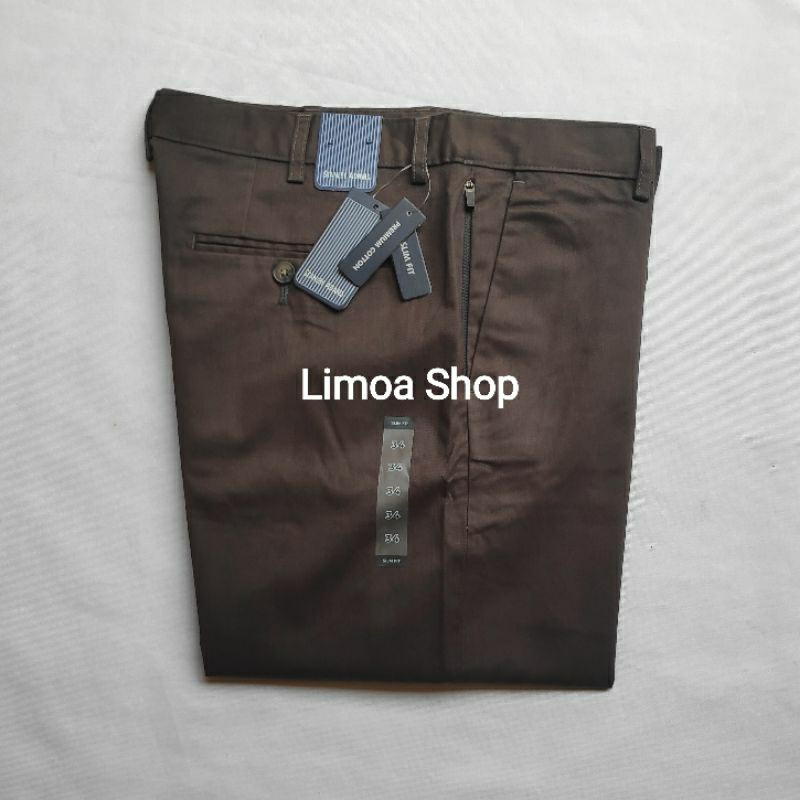 Celana Chino STANLEY ADAMS Slimfit Abu Gelap Bahan Stretch / Melar  SA 28