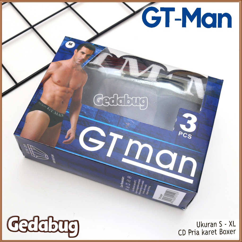 3 Pcs - CD GT Man GTK-09 | Celana dalam pria karet tebal