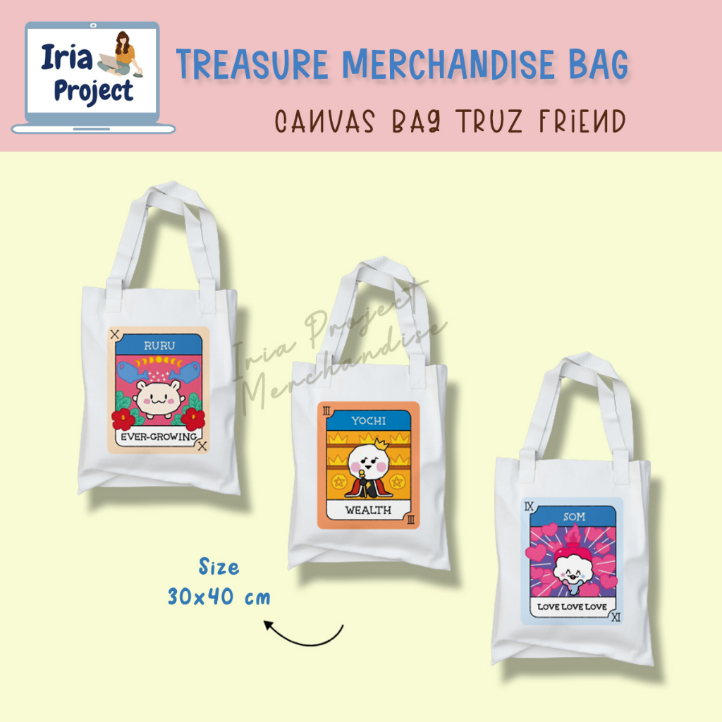 Merchandise Kpop / Fankit Totebag Canvas / Tas Belanja Korea Treasure Truz Friends