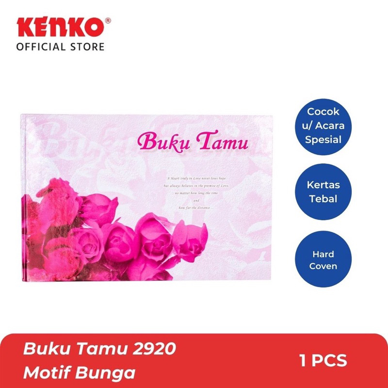 

Buku Tulis Tamu Acara Pernikahan Wedding BT-2920-01 Motif Bunga Kenko Stationery