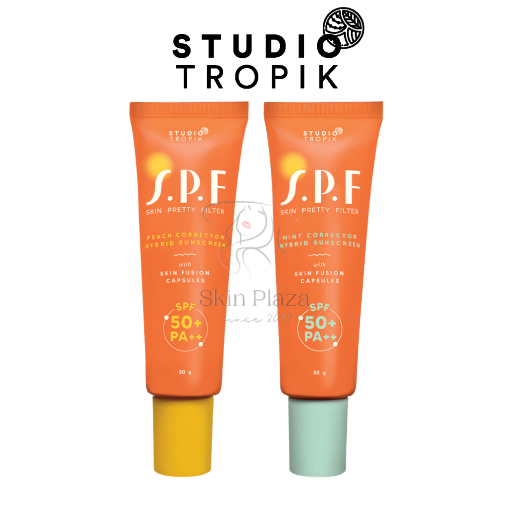 Studio Tropik SPF 50+ PA++ Skin Pretty Filter Mint Peach Sunscreen Wajah 50gr