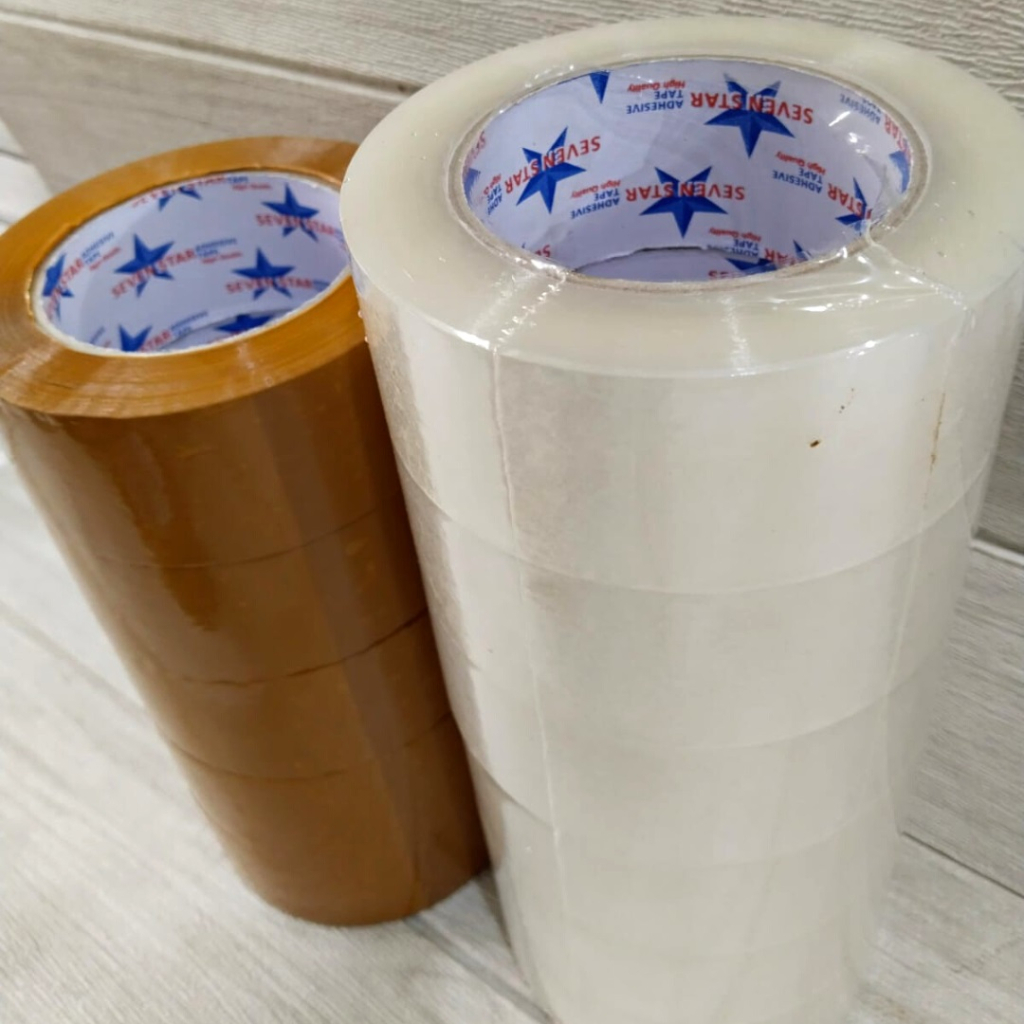 Lakban Coklat / Bening Adhesive Tape  Selotip / Isolasi Packing 90 yard 2inch - BUM