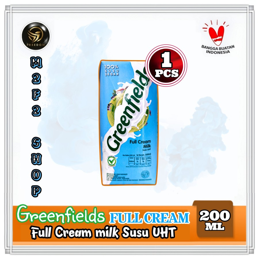 

Greenfields Susu Kotak UHT Full Cream Milk | Plain - 200 ml (Kemasan Satuan)