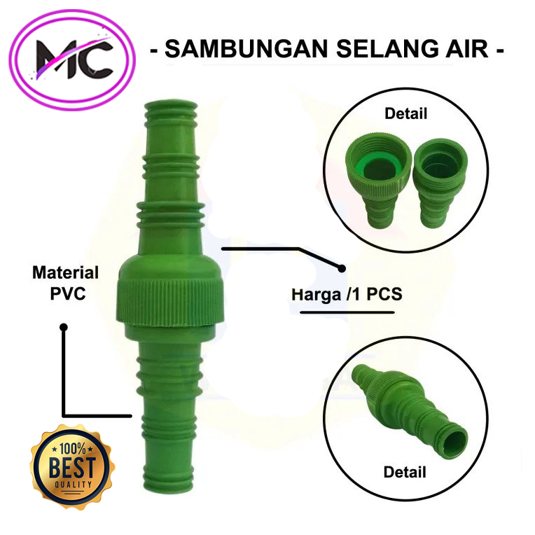 Sambungan Selang Air Universal 1/2 5/8 3/4 Inch Penyambung Saluran Air Serbaguna Plastik PVC