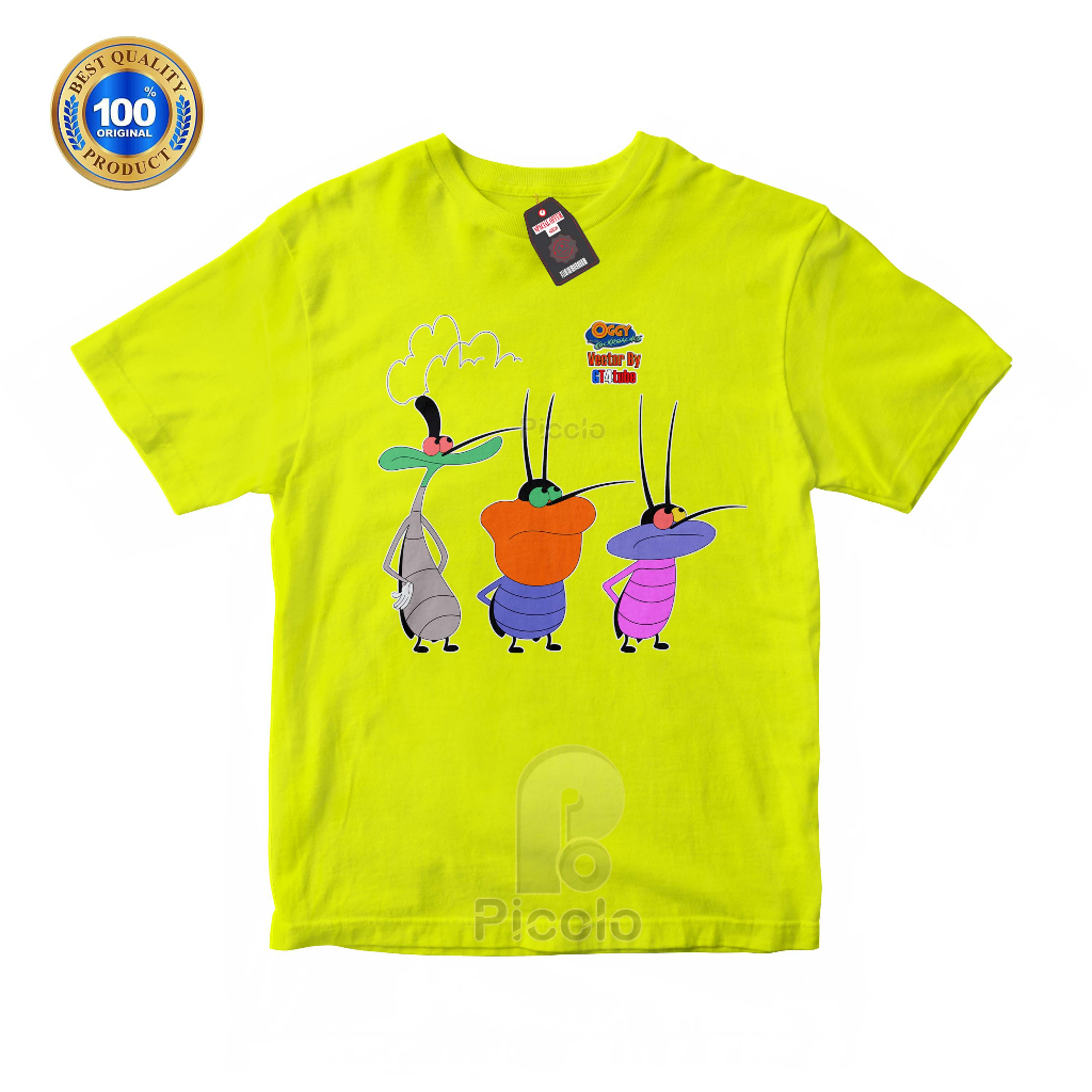 (FREE NAMA) BAJU KAOS ATASAN ANAK MOTIF KARTUN ANIMASI OGGY AND THE COCKROACHES UNISEX Bahan COTTUN
