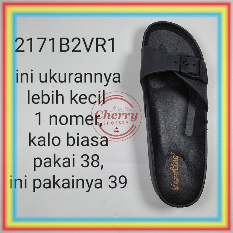 2171B2VR1 Sandal Selop Wanita Gesper Verotino Sendal Slop Karet Cewek Gesper Import Nyaman Glanzton