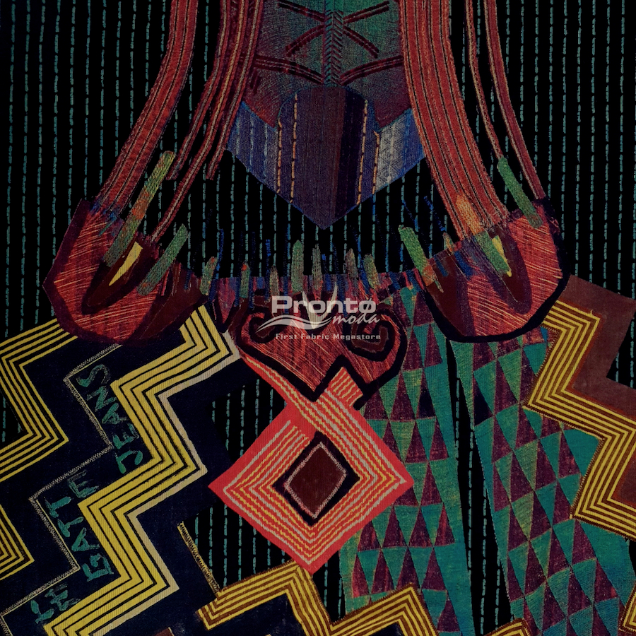 Tulle Stretch Motif Tribal Abstrak Etnik Bright Color