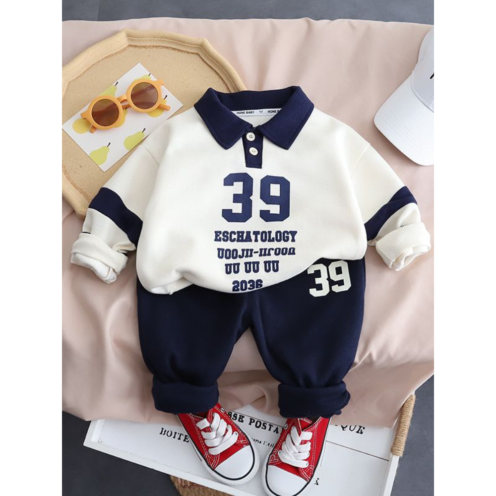 setelan baju anak premium impor korea motif 39Navy usia 6 bulan - 5 tahun