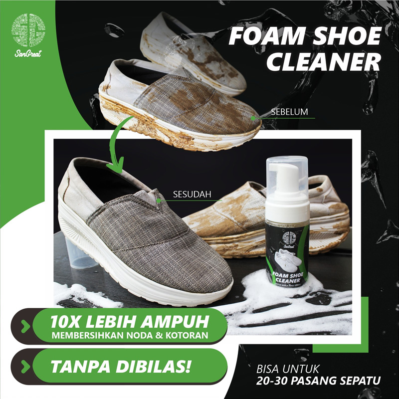 Foam shoe cleaner pembersih sepatu tanpa bilas dari SanGreat 100 ml