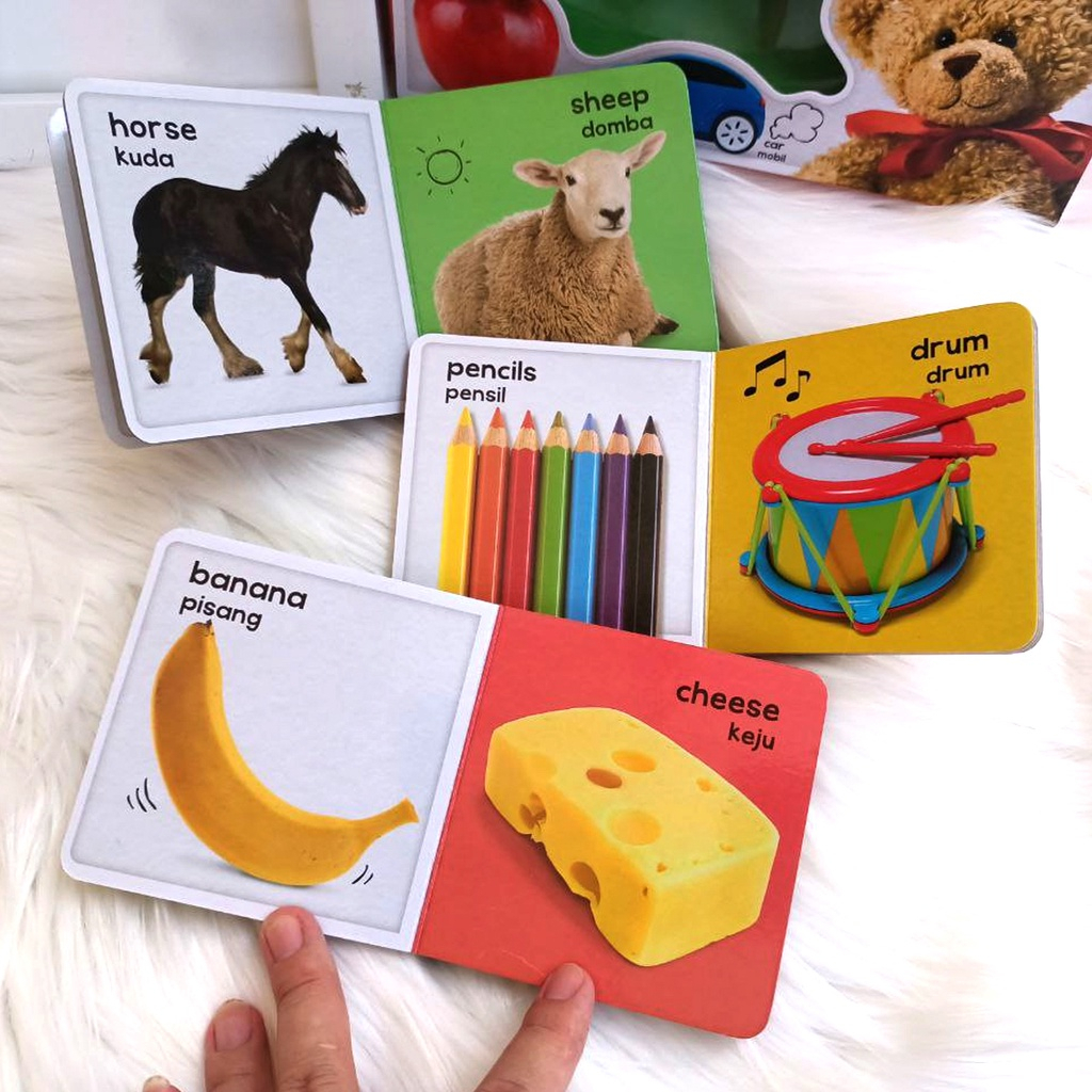 [GinukGinuk] Bilingual My Learning Library AKU PINTAR (1 box isi 8 early learning board books - Bilingual English &amp; Bhs Indo) - Aku Pintar