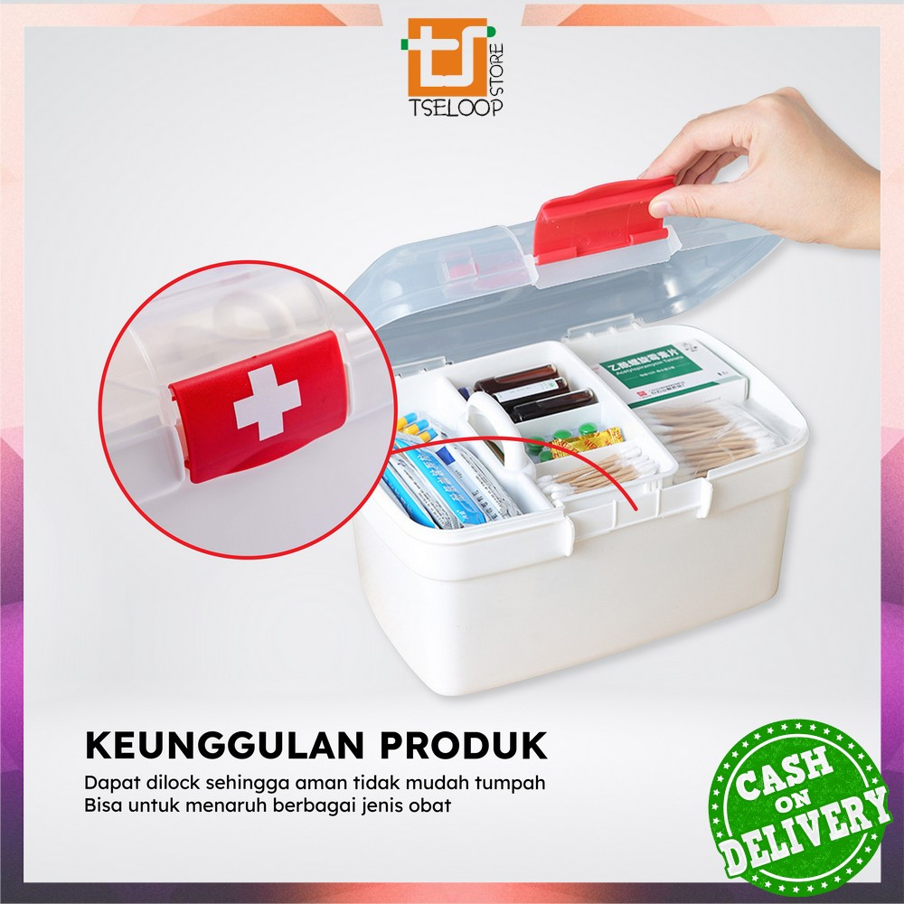 OFM-C832 Kotak P3K First Aid Kotak Penyimpanan Obat Medicine Box Organizer / Kotak Obat Tool Box Serbaguna