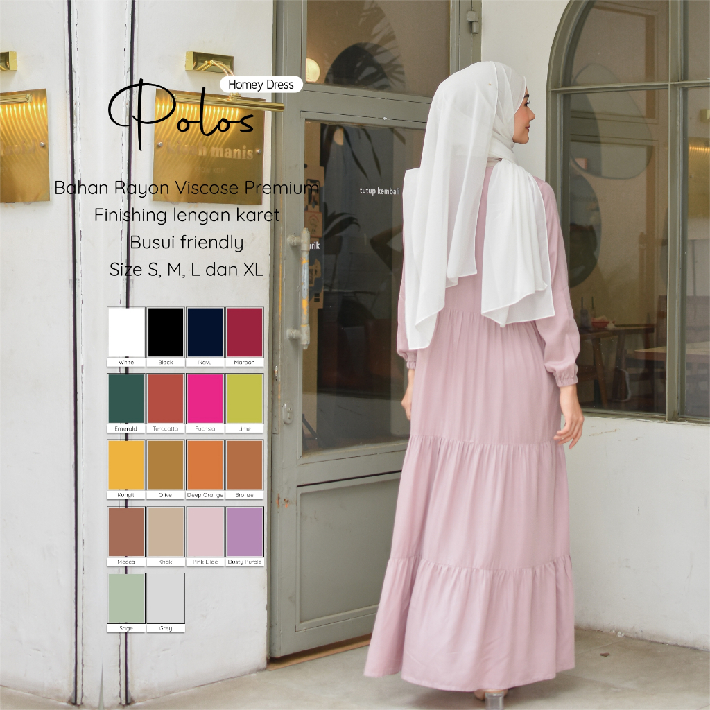 [PART2]Gamis Dewasa Homey Dress Polos By Dianhijab.id - Bahan Rayon Viscose Premium Gamis Dewasa Luxury Gamis Pengajian Adem Nyaman Dipakai - Bisa COD