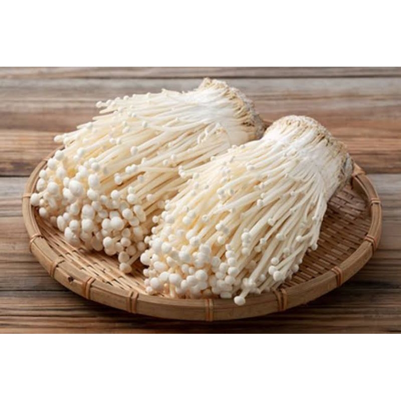 

enoki mushroom/ Koreanfood,jamur enoki segar berkualitas berat 100gram per pcs harga murah PROMO