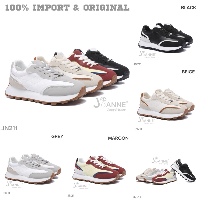 [ORIGINAL] JOANNE Leather Sport Sneakers Shoes Sepatu Wanita #JN211