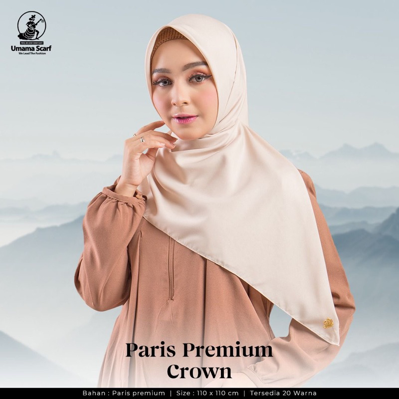 SQUARE PARIS PREMIUM LOGO CROWN UMAMA SCARF / SEGIEMPAT VOAL JAHIT TEPI PREMIUM