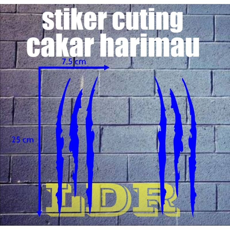 stiker cutting cakar harimau