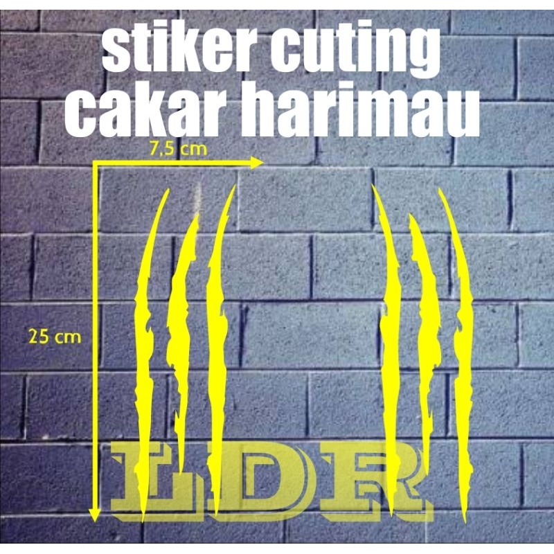 stiker cutting cakar harimau