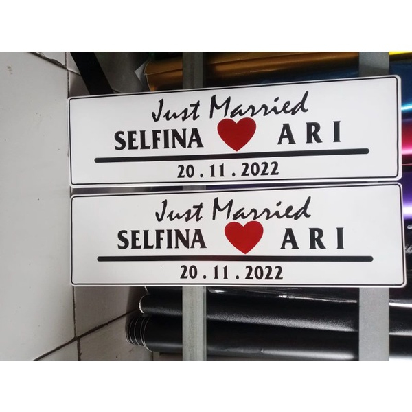 Promo Plat Mobil Wedding Custom Warna Bahan Plat Nomer Best Seller