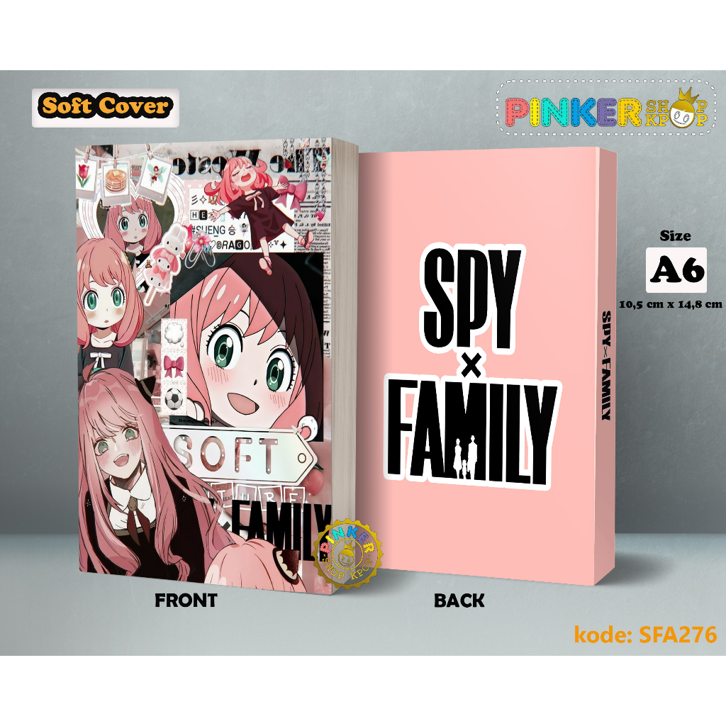 

(SFA276) Pocket Note Anime Anya Roger X Spy Family Softcover A6/A5 Buku Tulis catatan Notes Agenda Planner Jurnal