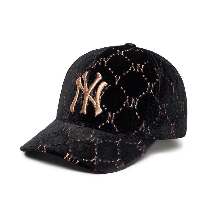 MLB NY Yankees Velvet Structured Ball Cap Black/Gold 100% Authentic