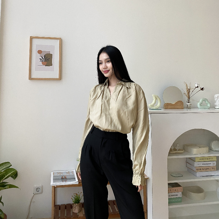 Daily Office Top - Atasan Lengan Panjang - Casual Blouse - Korean Top