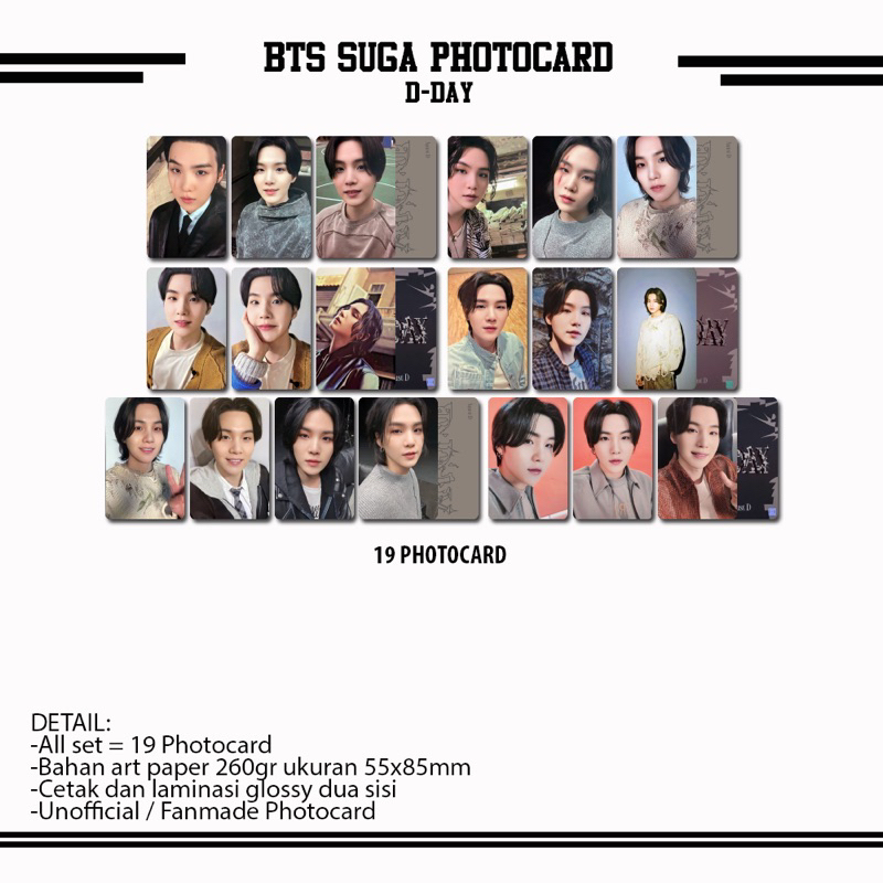 BTS SUGA DDAY PHOTOCARD