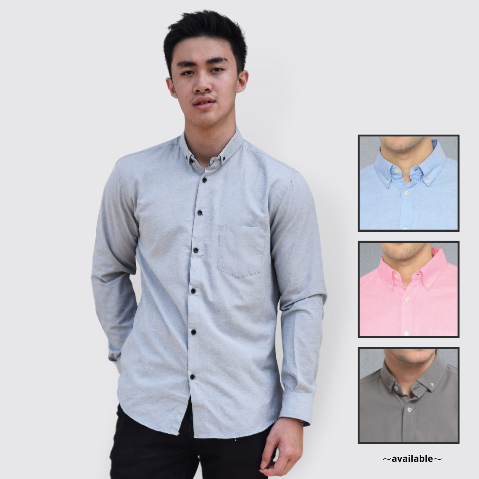 Kemeja Formal Hem Kerja Hitam Putih Polos Kmeja Pria Slimfit Lengan Panjang Cowok Bahan 100% Cotton