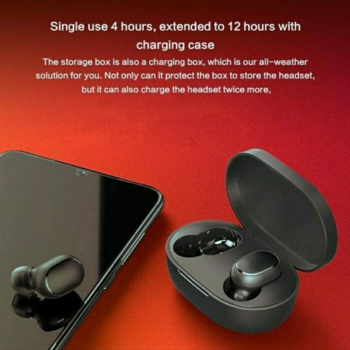 Airdots Merah 2 Gen 2 TWS Headset Bluetooth 5.0 Wireless Earphone Stereo Bass Airdots Xiaomi Redmi