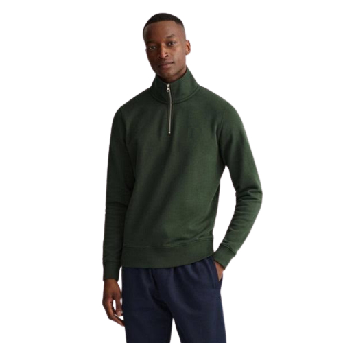 Sweater Fleece Half-Zip 1/4 Sweatshirt Grey Premium