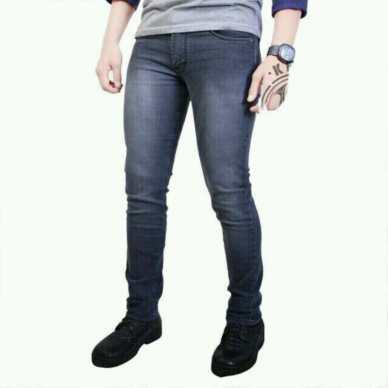 AIRBLACK DENIM TERLARIS / 784 VICTORY celana jeans black panjang skinny semi slimfit cowo / cowok /