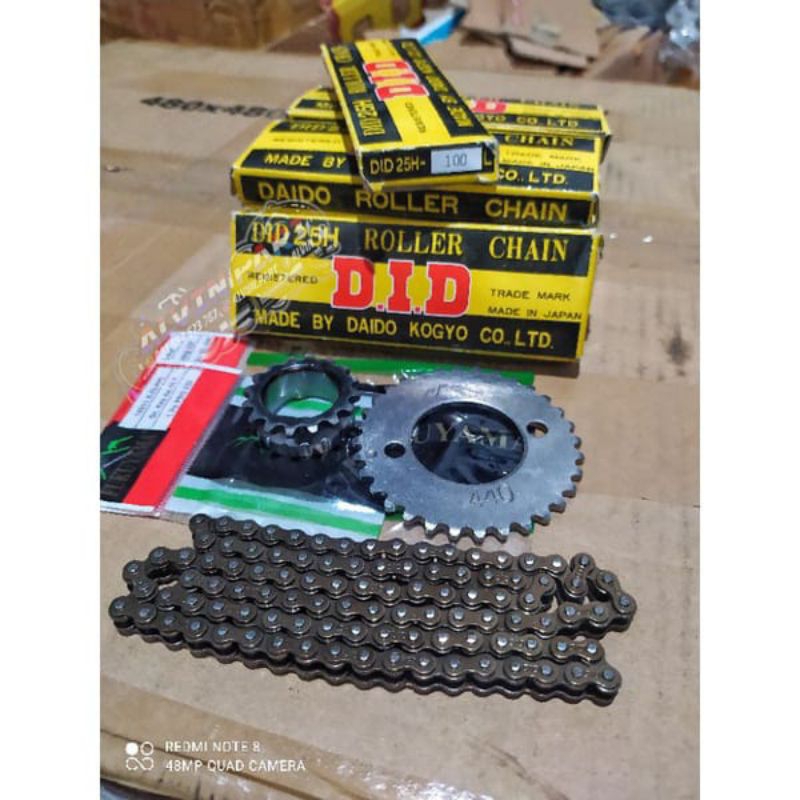 RANTAI RANTE KETENG KAMPRAT 25H 100L 100 L DID CB GL PRO MAX SERIES SERIS CDI SET  GIGI SENTRIK TEMI
