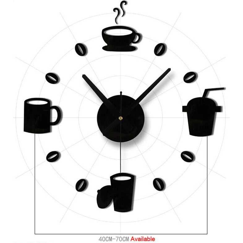 Jam Dinding Aesthetic Dapur Cafe Kedai Kopi DIY Giant Wall Clock Model