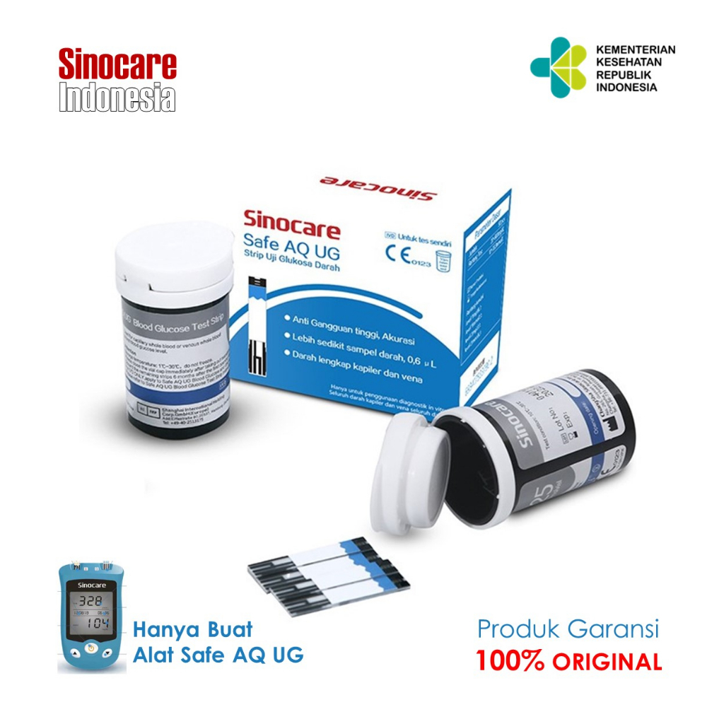 Strip Uji Gula Darah Safe AQ UG Sinocare (50 strip)