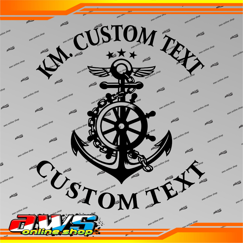 

Sticker Jangkar Kapal Motor Custom Text