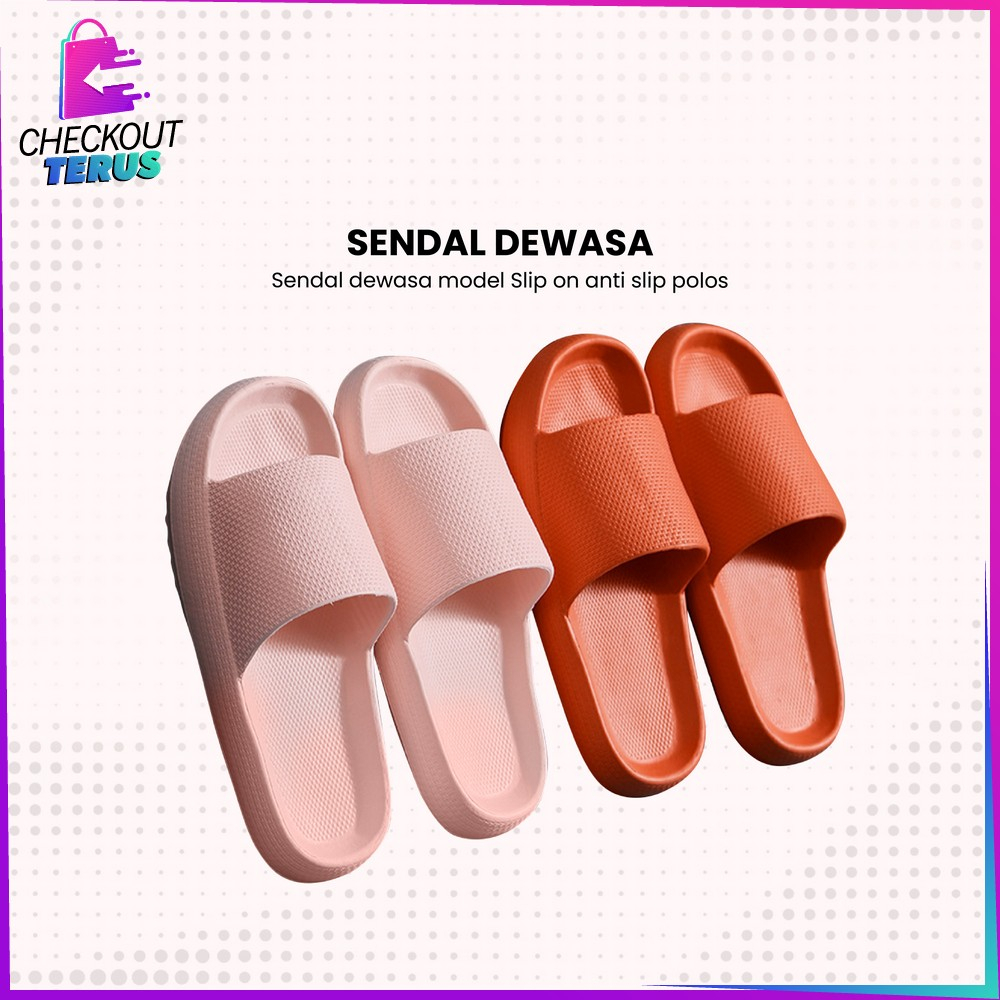 CT S56 Sandal Slip On Karet Jelly Sendal Selop Rumah Empuk EVA Unisex Kamar Mandi Comfy Cowok Cewek Anti Slip