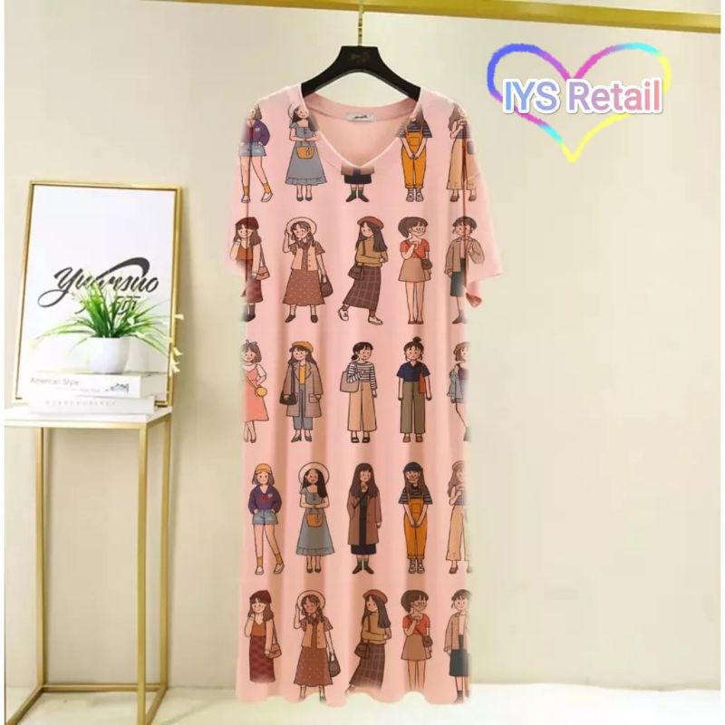 Kaos/Dress Big Size Jumbo Motif Girls LD 120 Model 3