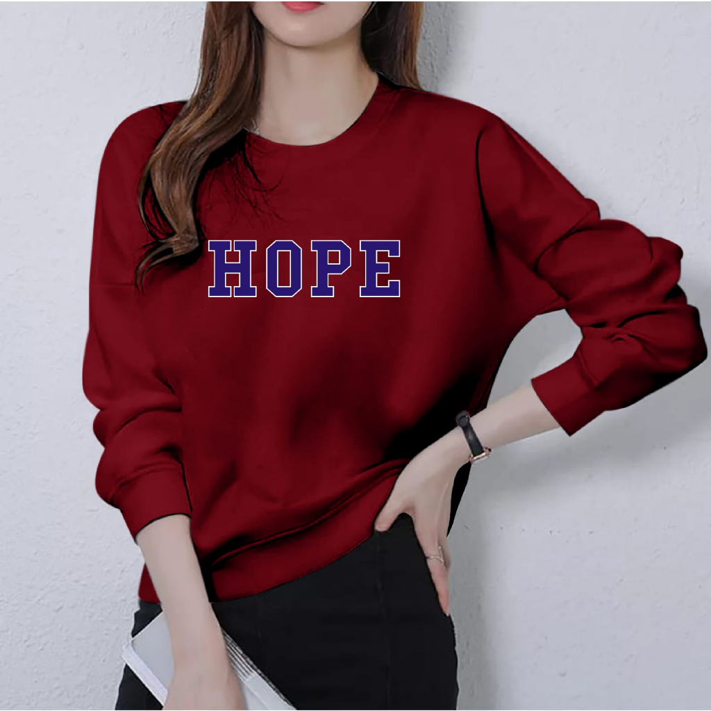 BAJU ATASAN TRENDY HOPE GIRL TERBARU-KAOS DISTRO CEWEK KEREN LENGAN PANJANG MASA KINI DAN TERLARIS