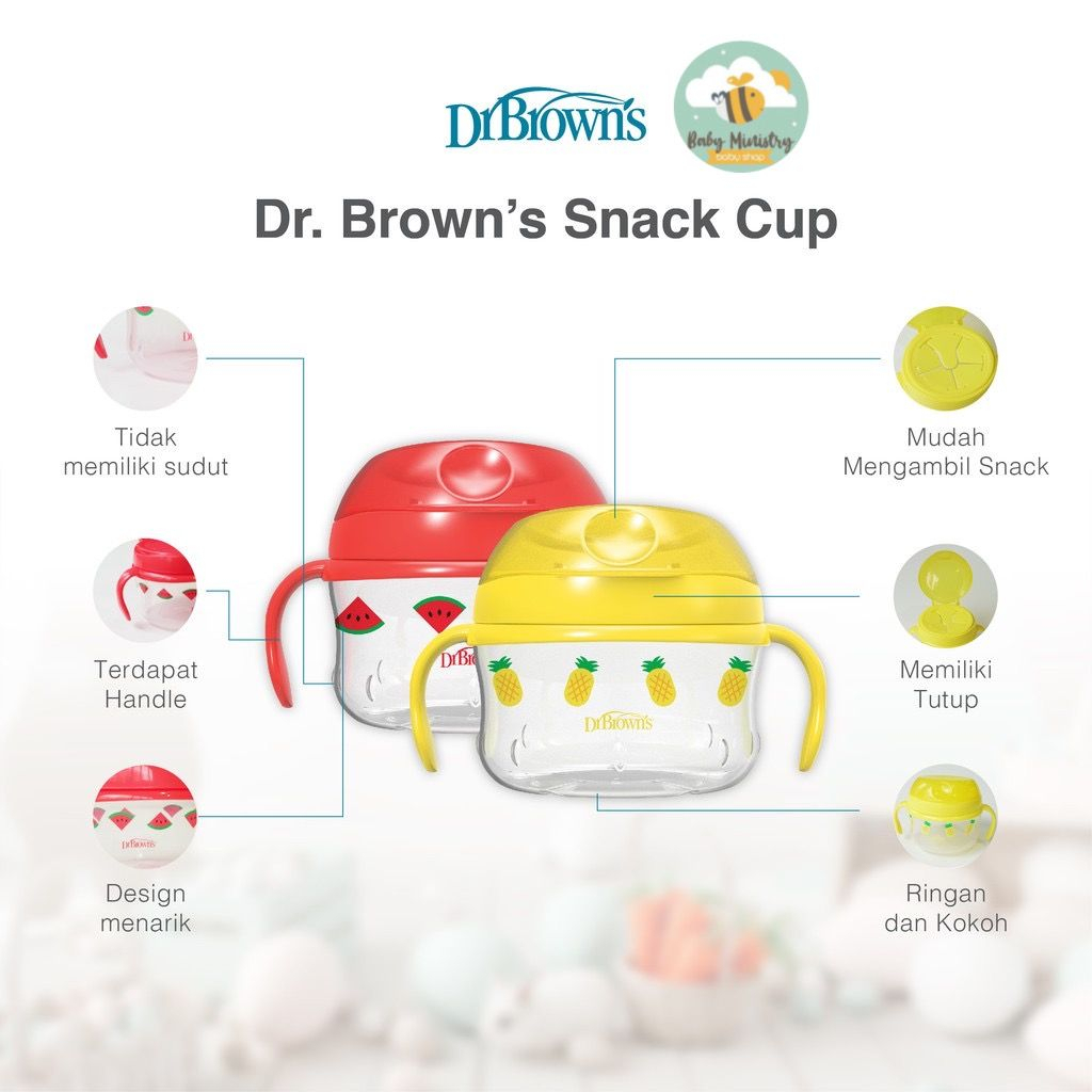 DR BROWNS SNACK CUP RED/YELLOW / TEMPAT SNACK / SNACK CUP